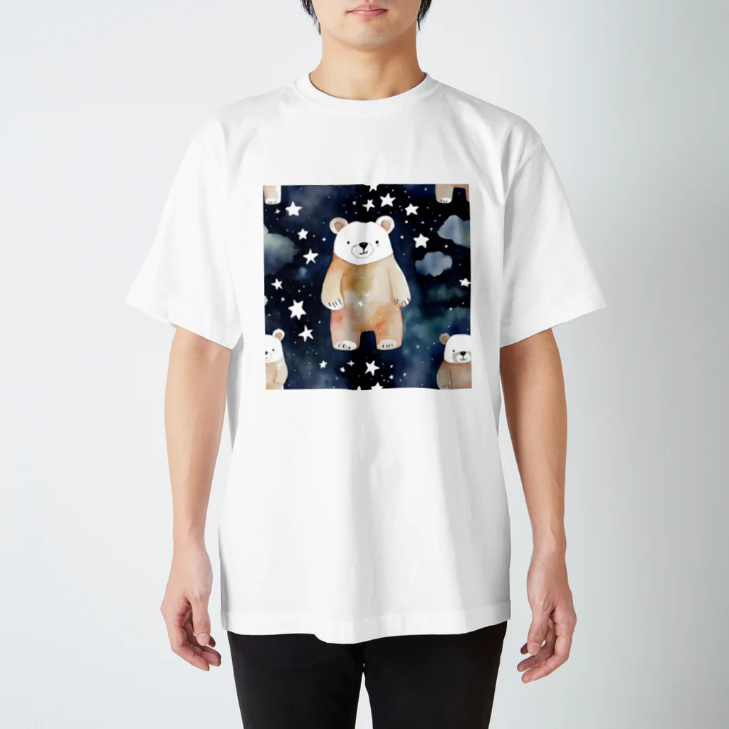 星降る夜にの星空熊 Regular Fit T-Shirt