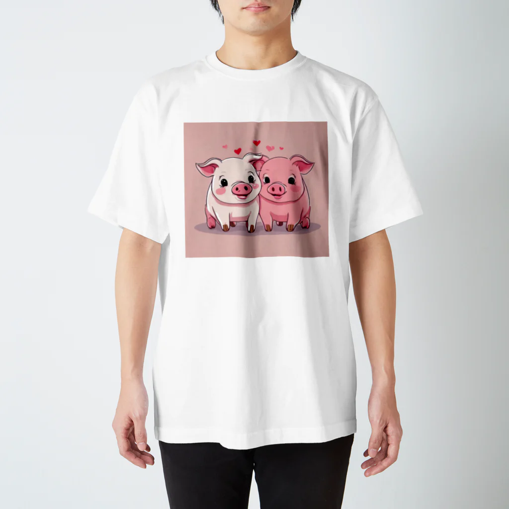 🐽ブヒブヒ🐽の子豚ちゃんのかわいいグッズ Regular Fit T-Shirt