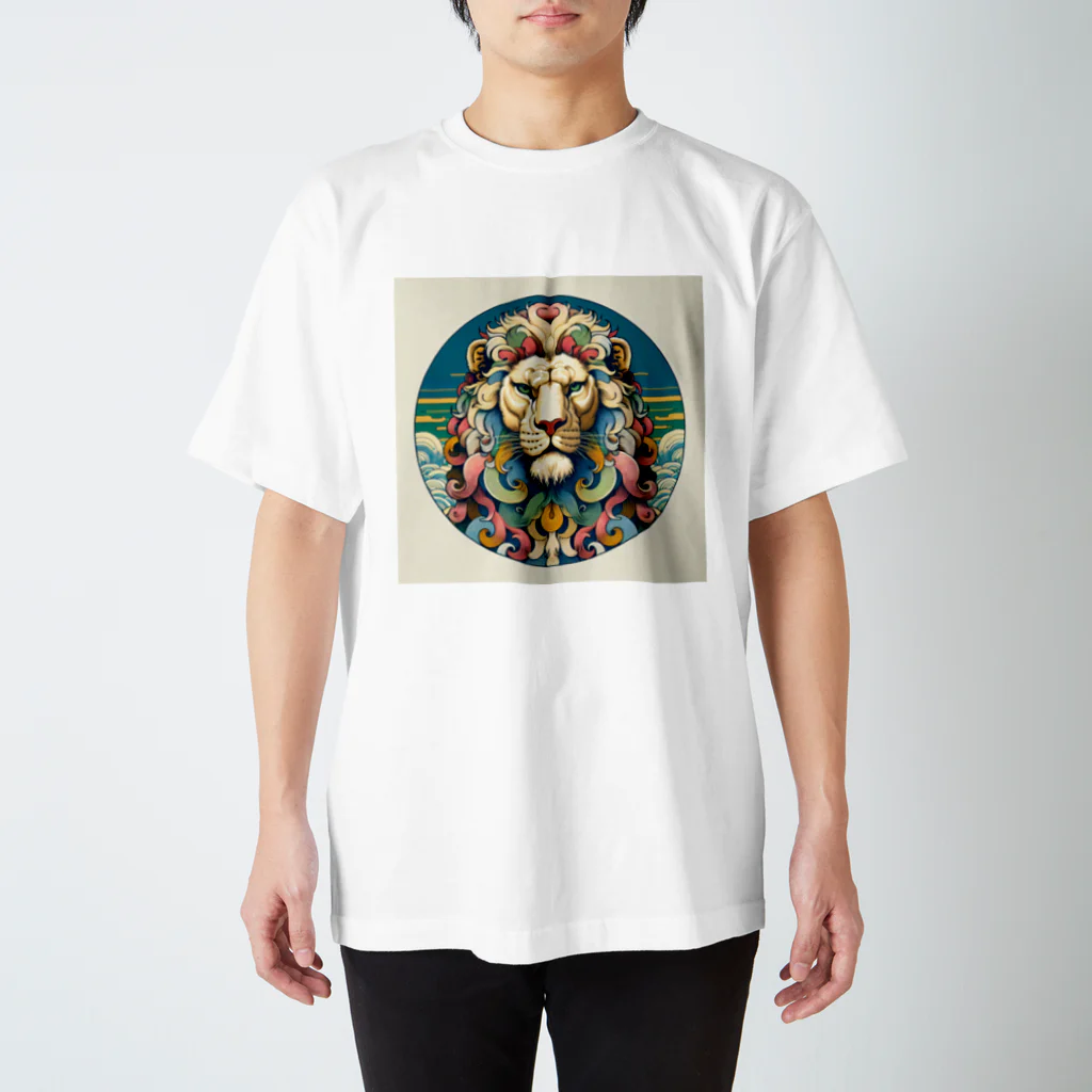chaochao0701の浮世絵風　ライオン（顔）"Ukiyo-e style lion (face)."  "浮世繪風格的獅子（臉）。" Regular Fit T-Shirt