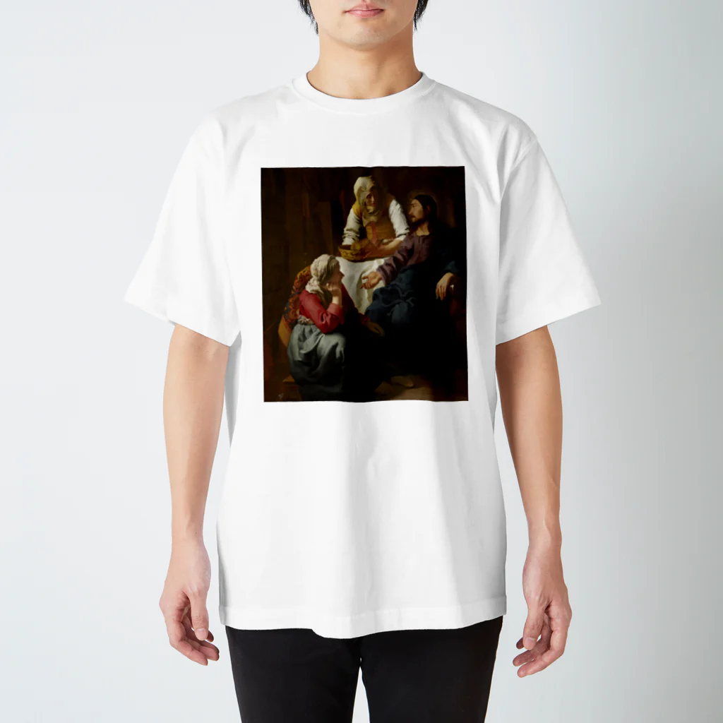 世界美術商店のマルタとマリアの家のキリスト / Christ in the House of Martha and Mary Regular Fit T-Shirt