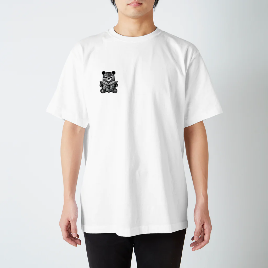 daiichibookの読書クマのワンポイントとバックプリント Regular Fit T-Shirt