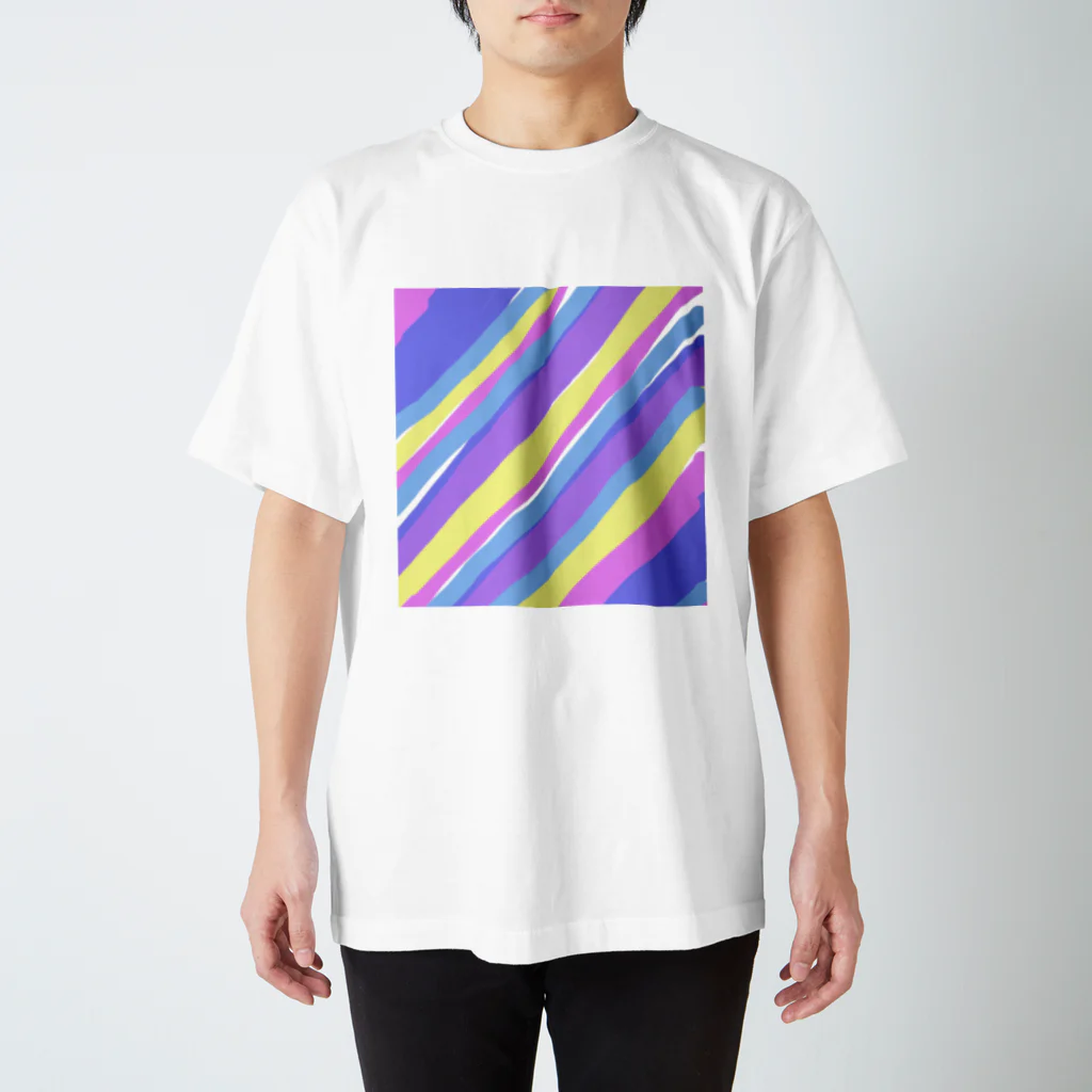 rollのストライプ　斜め Regular Fit T-Shirt