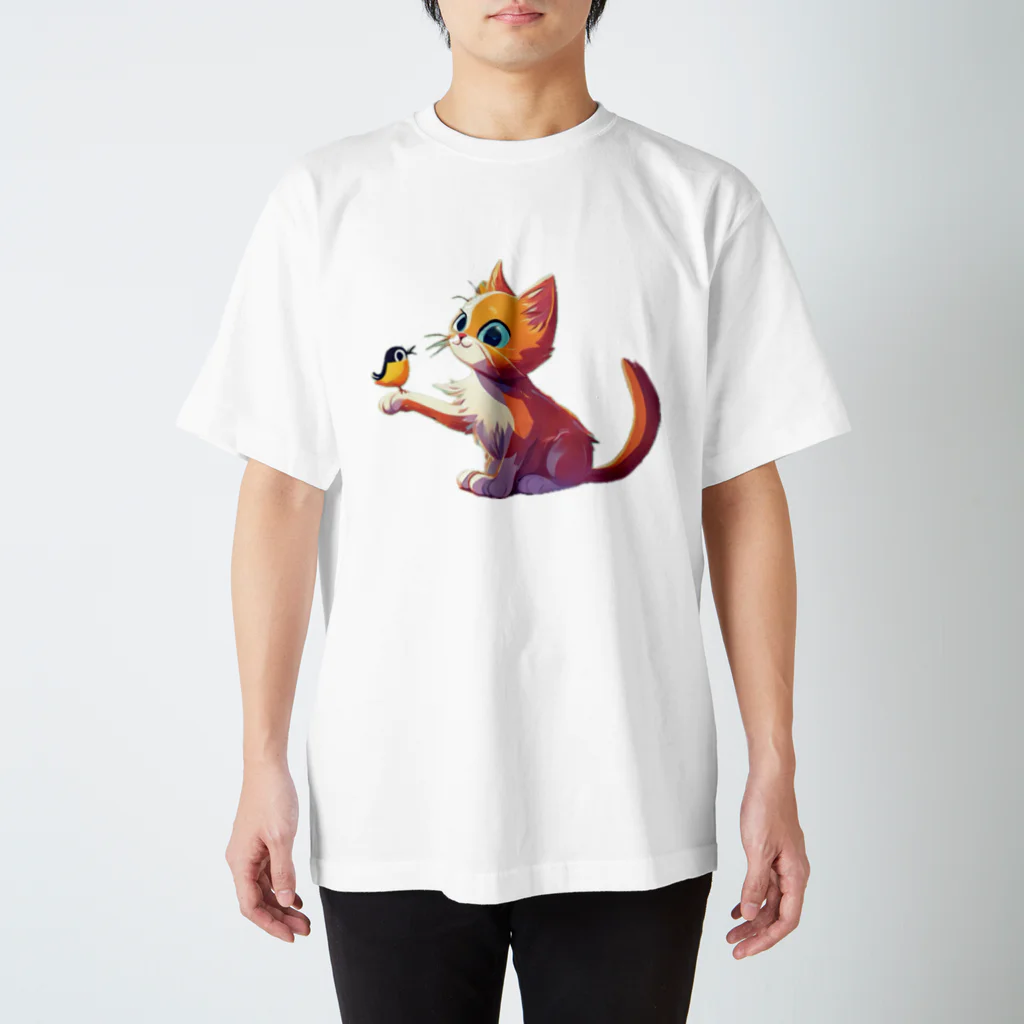 MAF_の猫と小鳥🐱🐦 スタンダードTシャツ