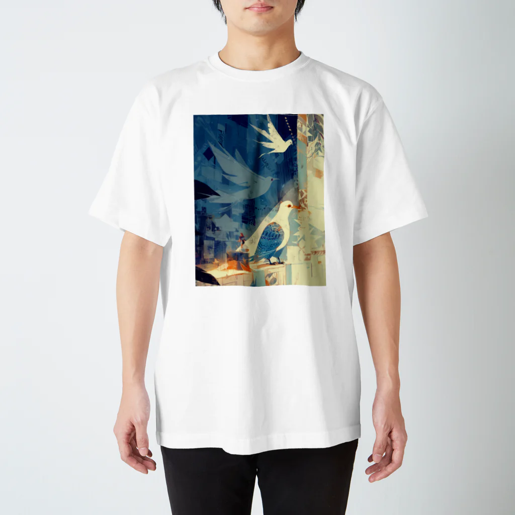 AQUAMETAVERSEの静寂の中の鳥　なでしこ1478 スタンダードTシャツ