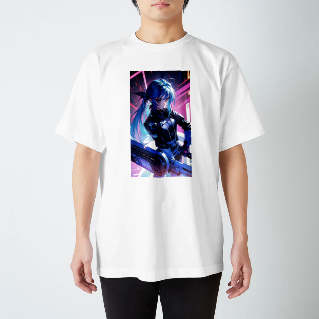 DRILLERのサイバーパンク　2次元美少女 スタンダードTシャツ