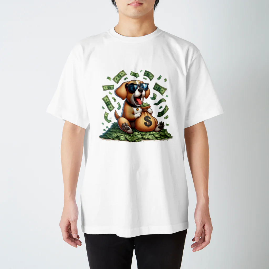 現金な動物たちのマネマネワンちゃん Regular Fit T-Shirt