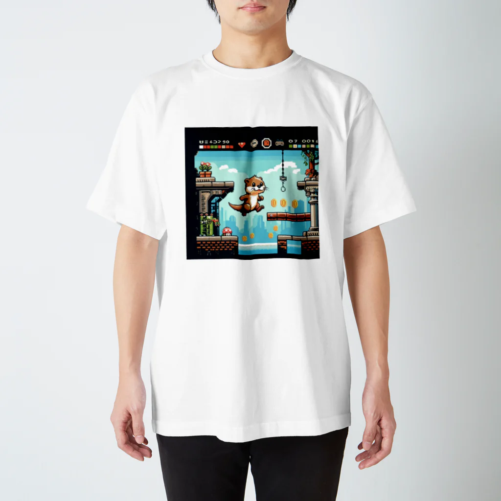 suke3kaku3のカワウソがゲームの世界に飛び込んだ！ スタンダードTシャツ