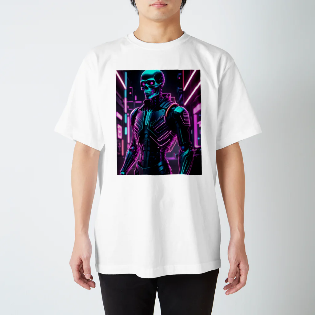 Skeletonの超クールな骸骨のサイバーパンクアート！ Regular Fit T-Shirt