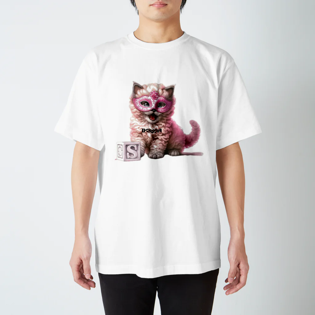 KVM｜kitten ＊ venetian-maskの仮面のセルカークレックス｜積木 ① Regular Fit T-Shirt