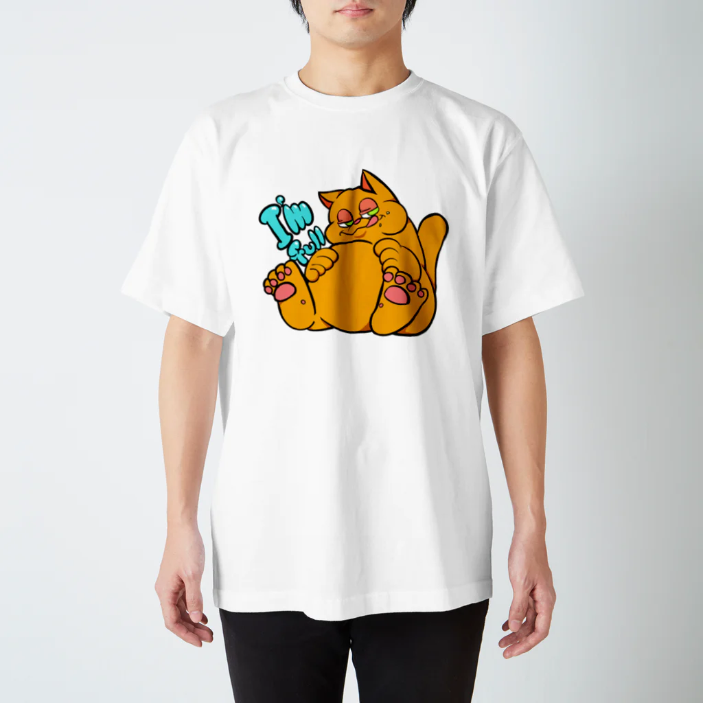 TKGのお腹いっぱい猫 スタンダードTシャツ