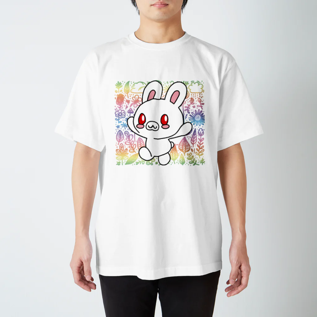 Ａ’ｚｗｏｒｋＳのしろうさ ぼたにかる スタンダードTシャツ