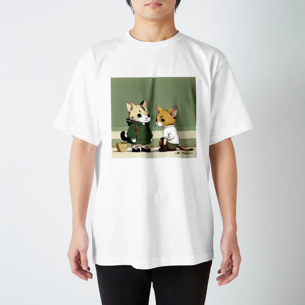 ストリート系の動物たちのストリート系の猫たち スタンダードTシャツ