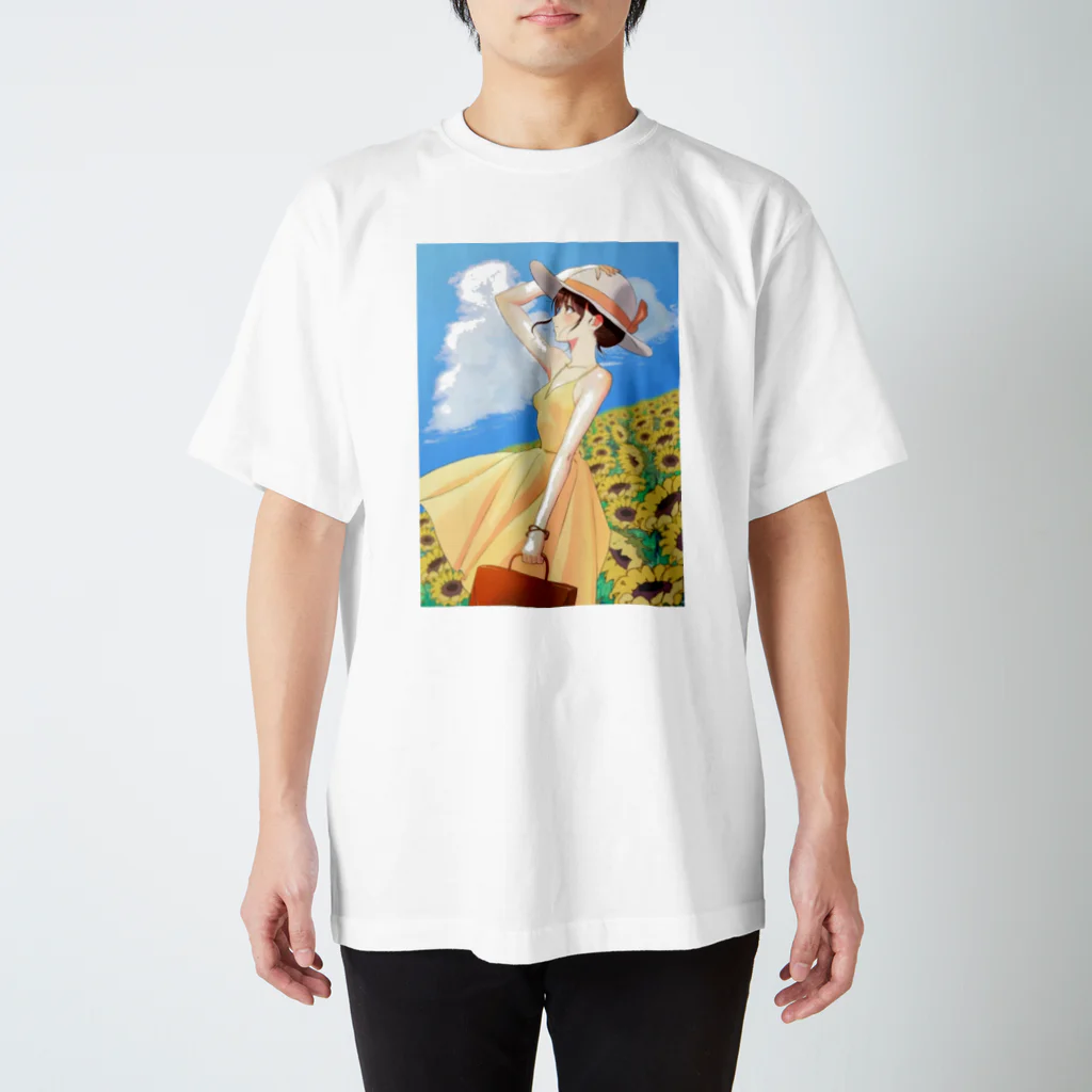 bazz000033の夏色麦わら少女 Regular Fit T-Shirt