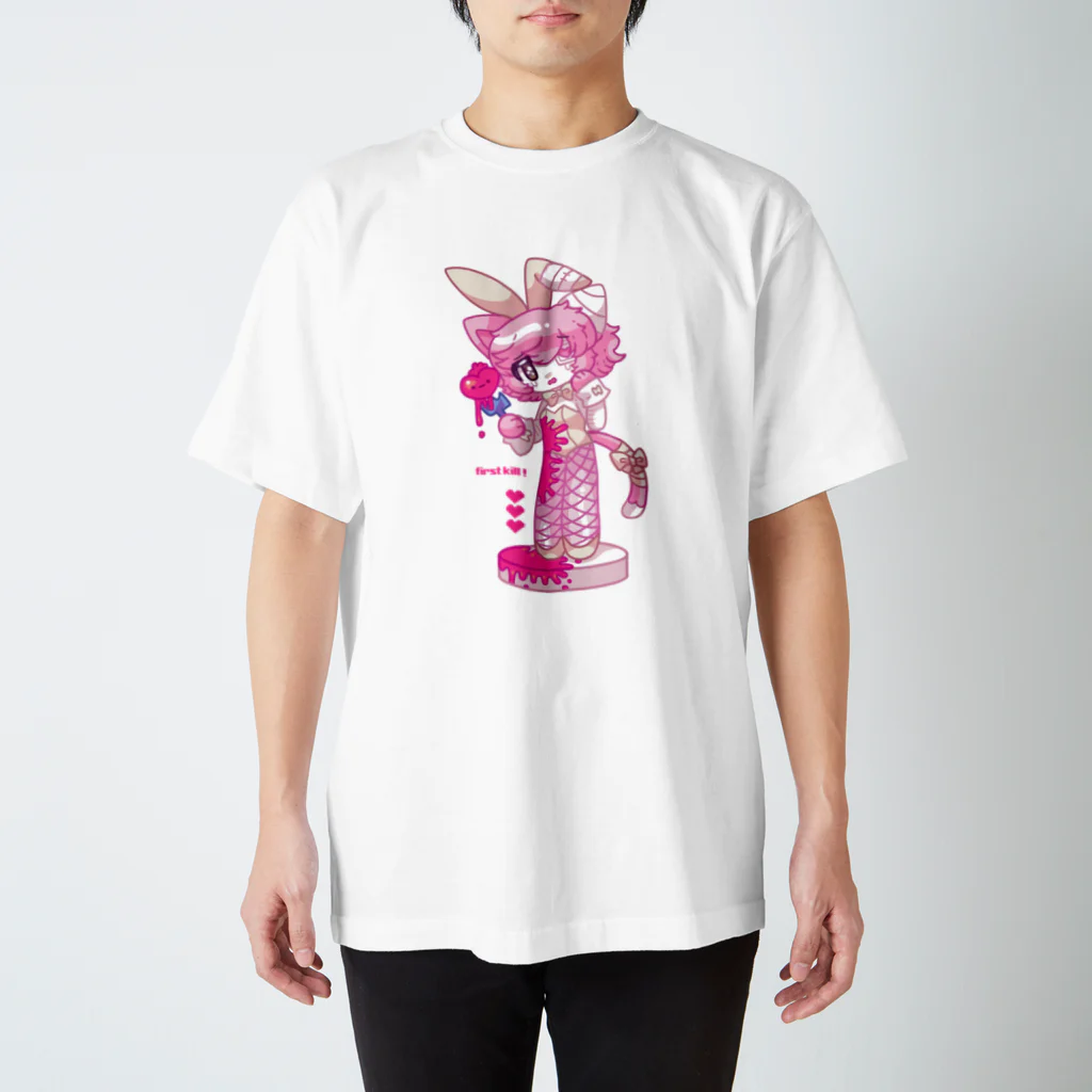 ムラサキゲジゲジのオンラインショップのマカロン 白バニー Regular Fit T-Shirt