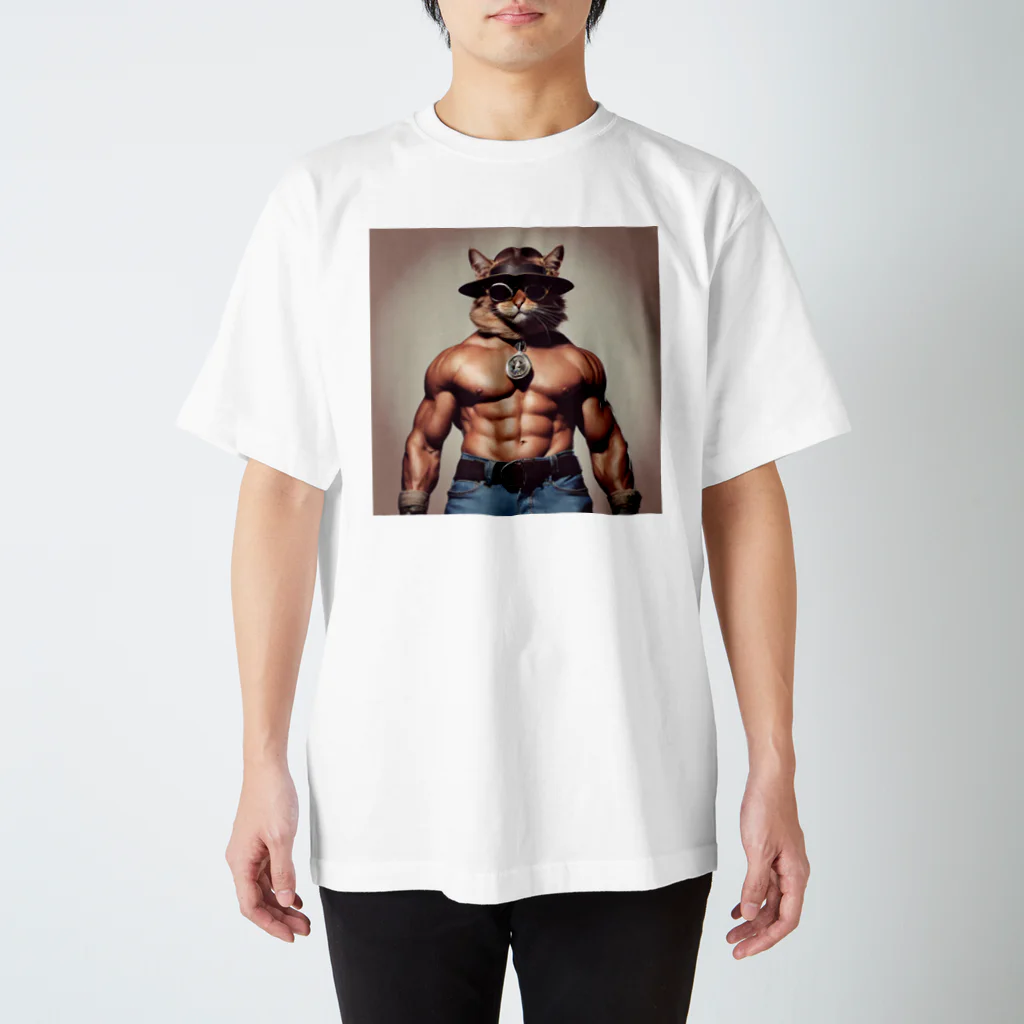 生粋の脳筋くんの脳筋ネコさん Regular Fit T-Shirt