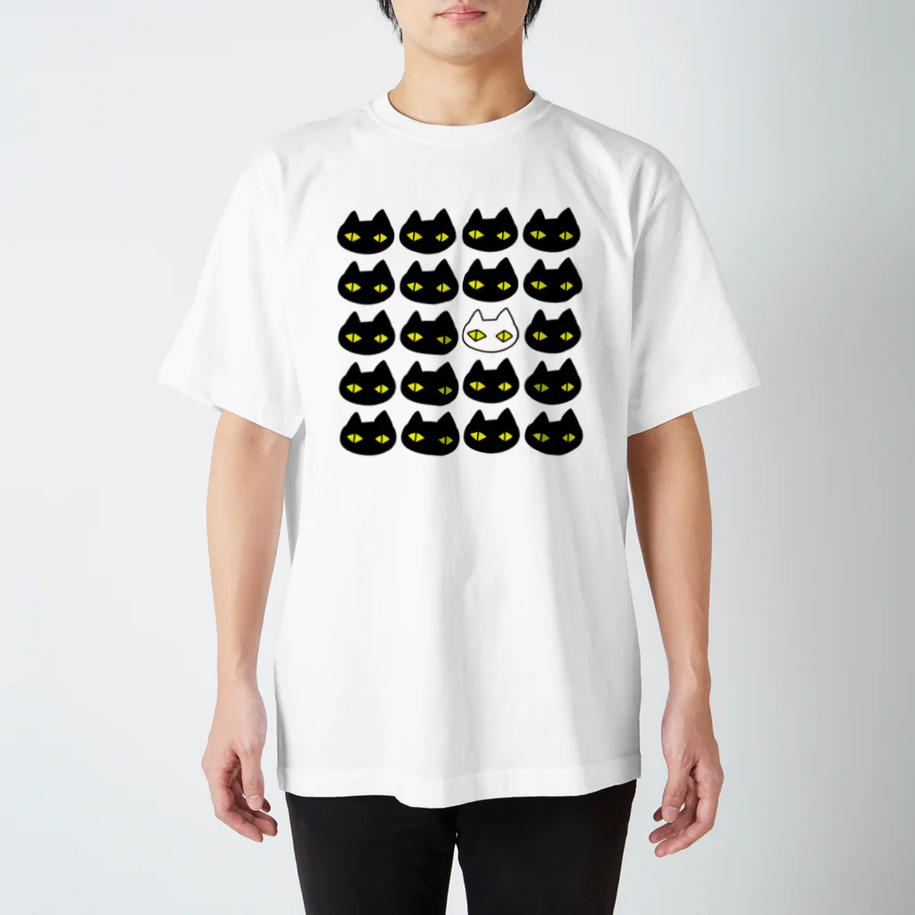 F2 Cat Design Shopの黒猫ボディーガード 001 スタンダードTシャツ