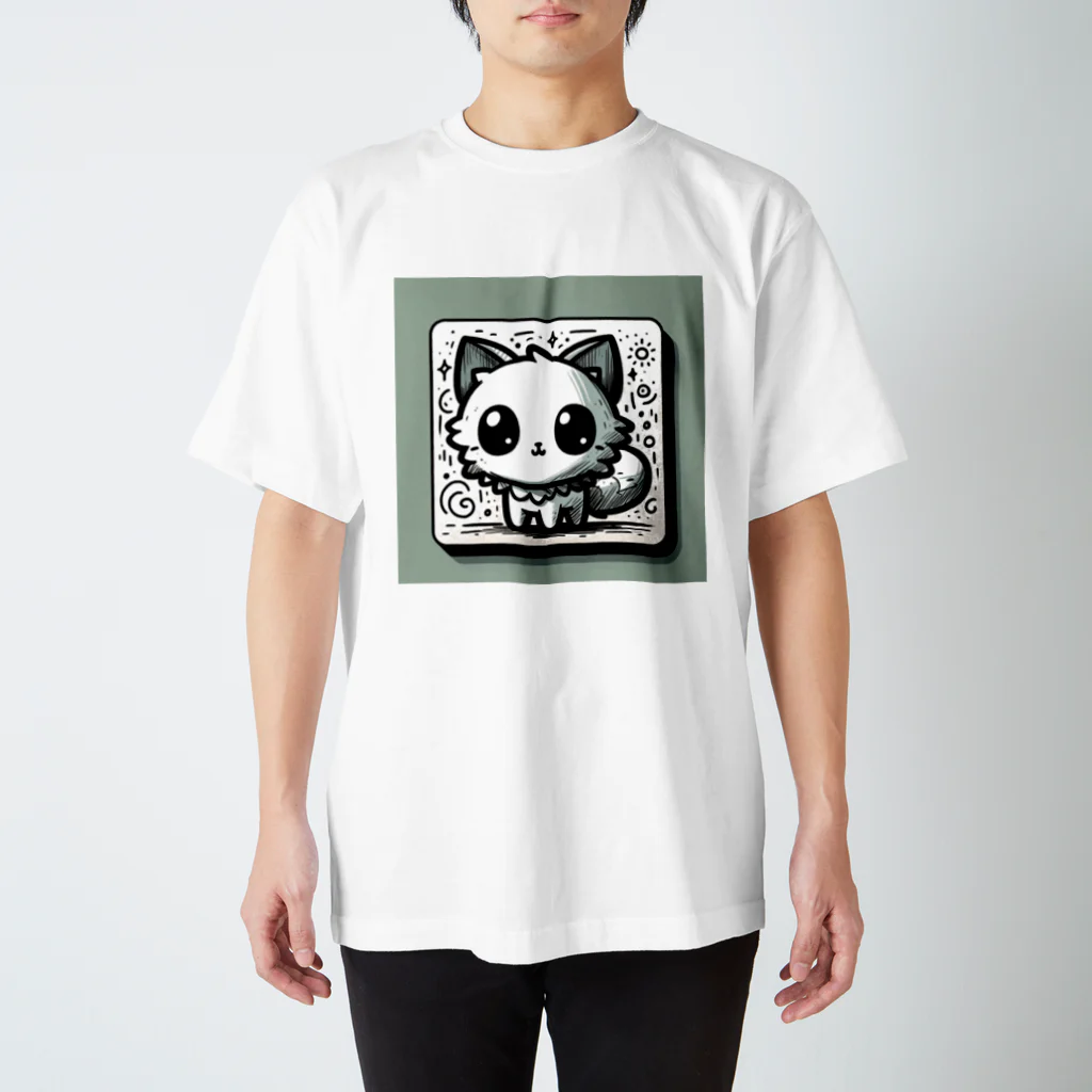 にゃんラボの落書きにゃんこシリーズ　コースターっぽい猫 Regular Fit T-Shirt