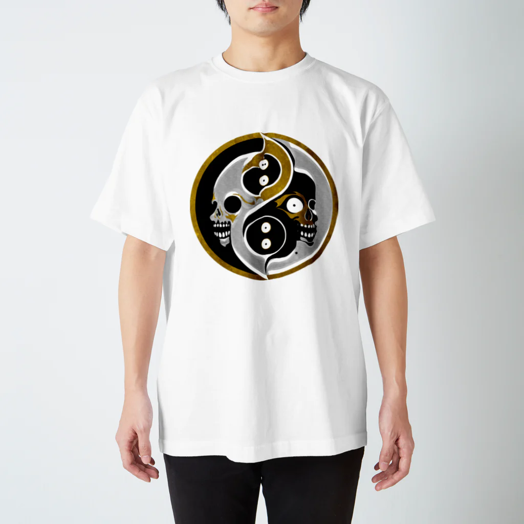 Ａ’ｚｗｏｒｋＳの陰陽髑髏太極図 Regular Fit T-Shirt