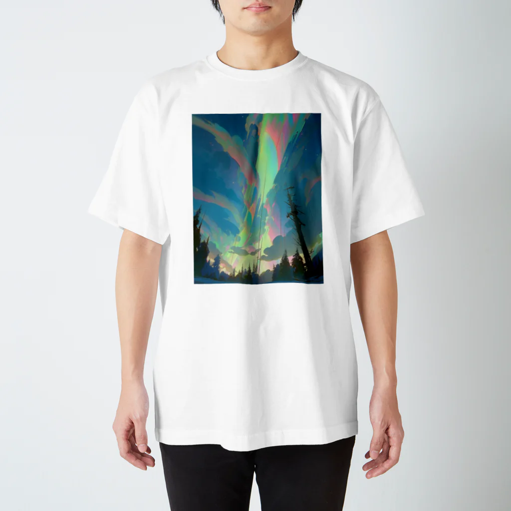 AQUAMETAVERSEのオーロラ幻想的　なでしこ1478 スタンダードTシャツ