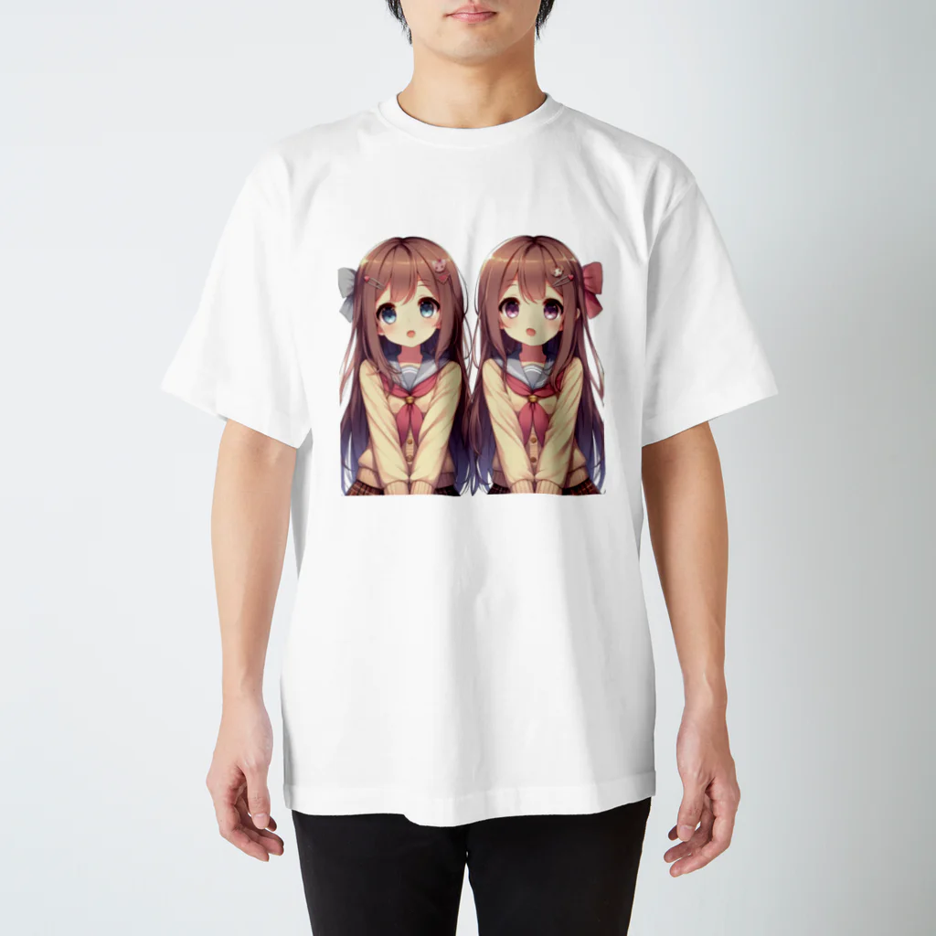 seigi2oo2の愛らしい可愛い双子の姉妹 Regular Fit T-Shirt