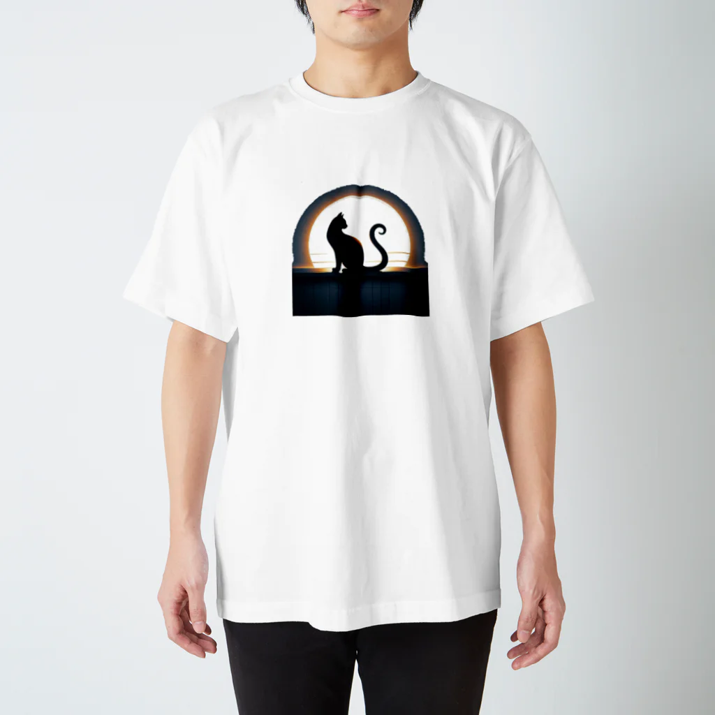万事屋の猫のシルエットが美しい Regular Fit T-Shirt