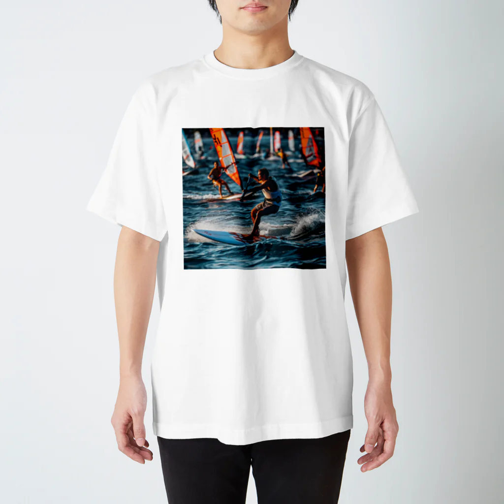 AQUAMETAVERSEのsupとwindsurfingレース　エンジェル717 2065 スタンダードTシャツ