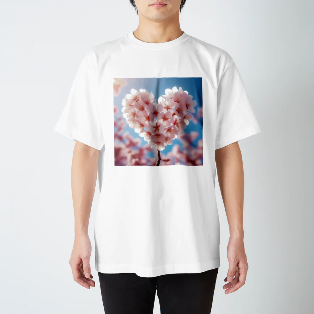 和柄webの桜ハートTシャツ Regular Fit T-Shirt