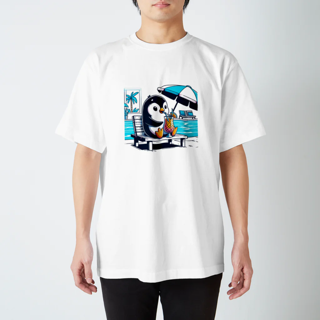 noshin_shopのペンギンのバカンス Regular Fit T-Shirt