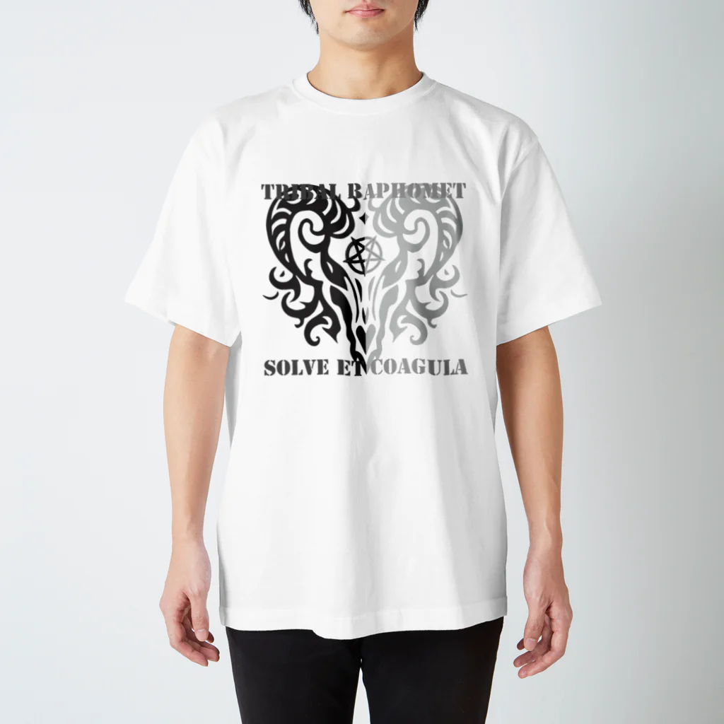 Ａ’ｚｗｏｒｋＳのトライバルバフォメット BLK&WHT Regular Fit T-Shirt