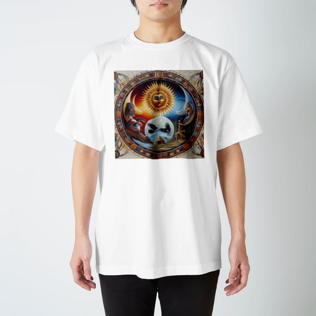 MKTU51の太陽　月　大地　祈り スタンダードTシャツ