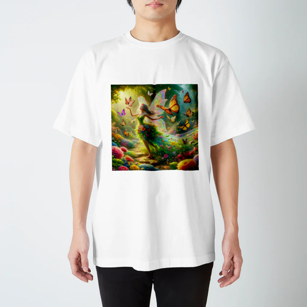 yukie8139の妖精と蝶々 スタンダードTシャツ