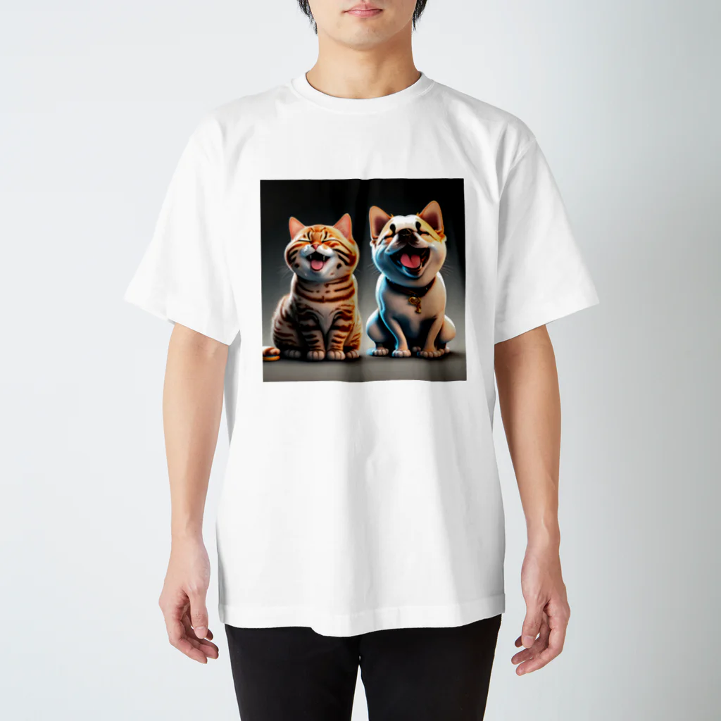 musashiyaのご機嫌な猫と犬 Regular Fit T-Shirt