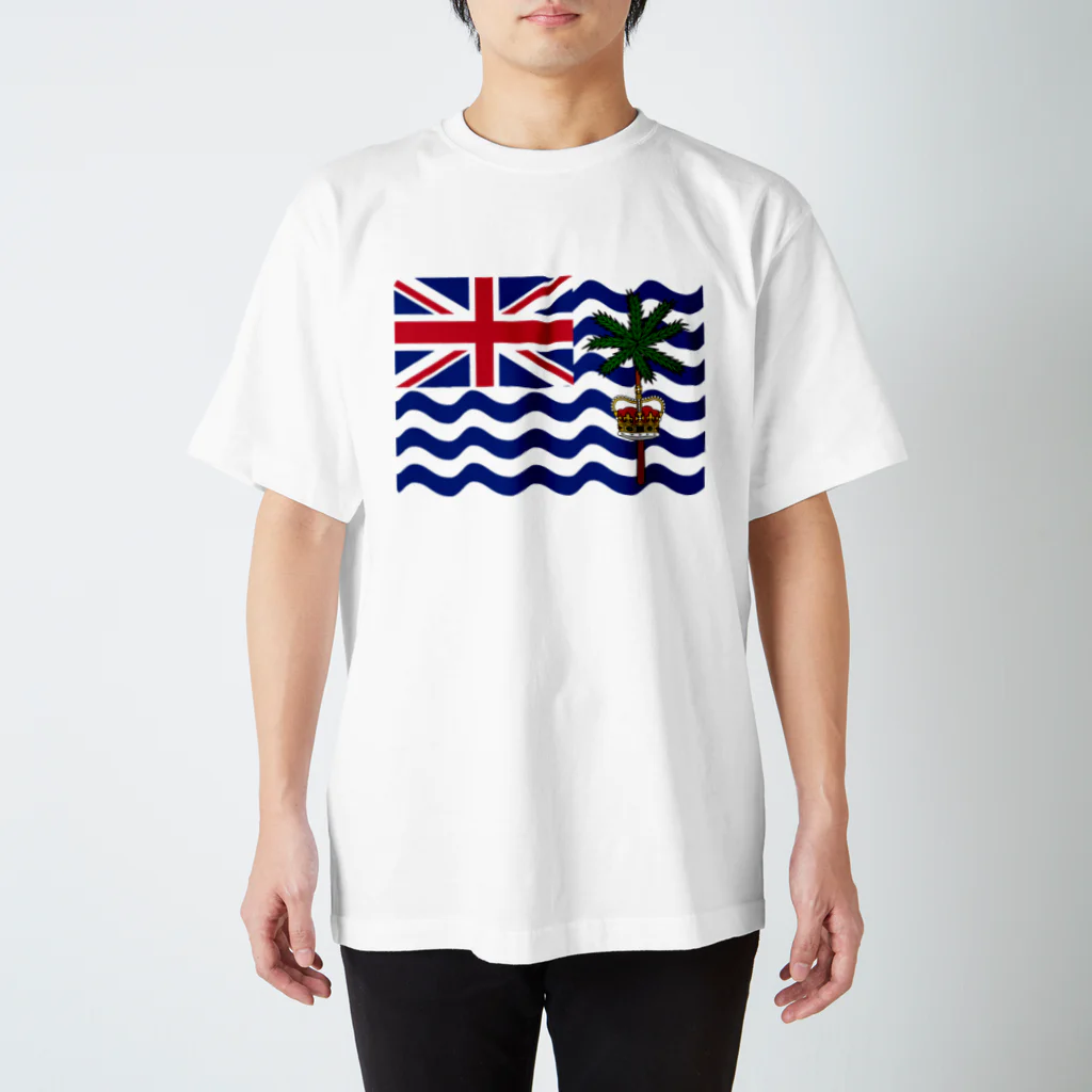 お絵かき屋さんのイギリス領インド洋地域の旗 スタンダードTシャツ