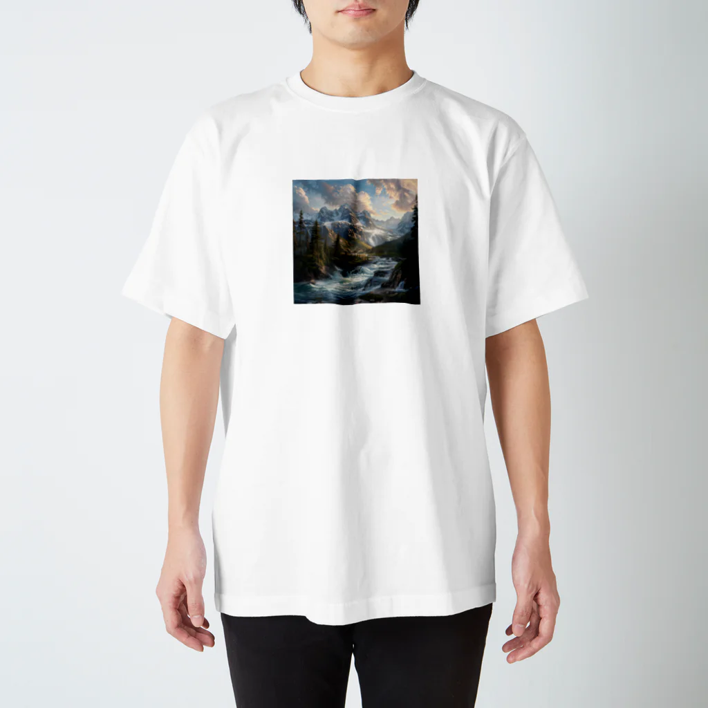 AQUAMETAVERSEの山から流れる川 Regular Fit T-Shirt