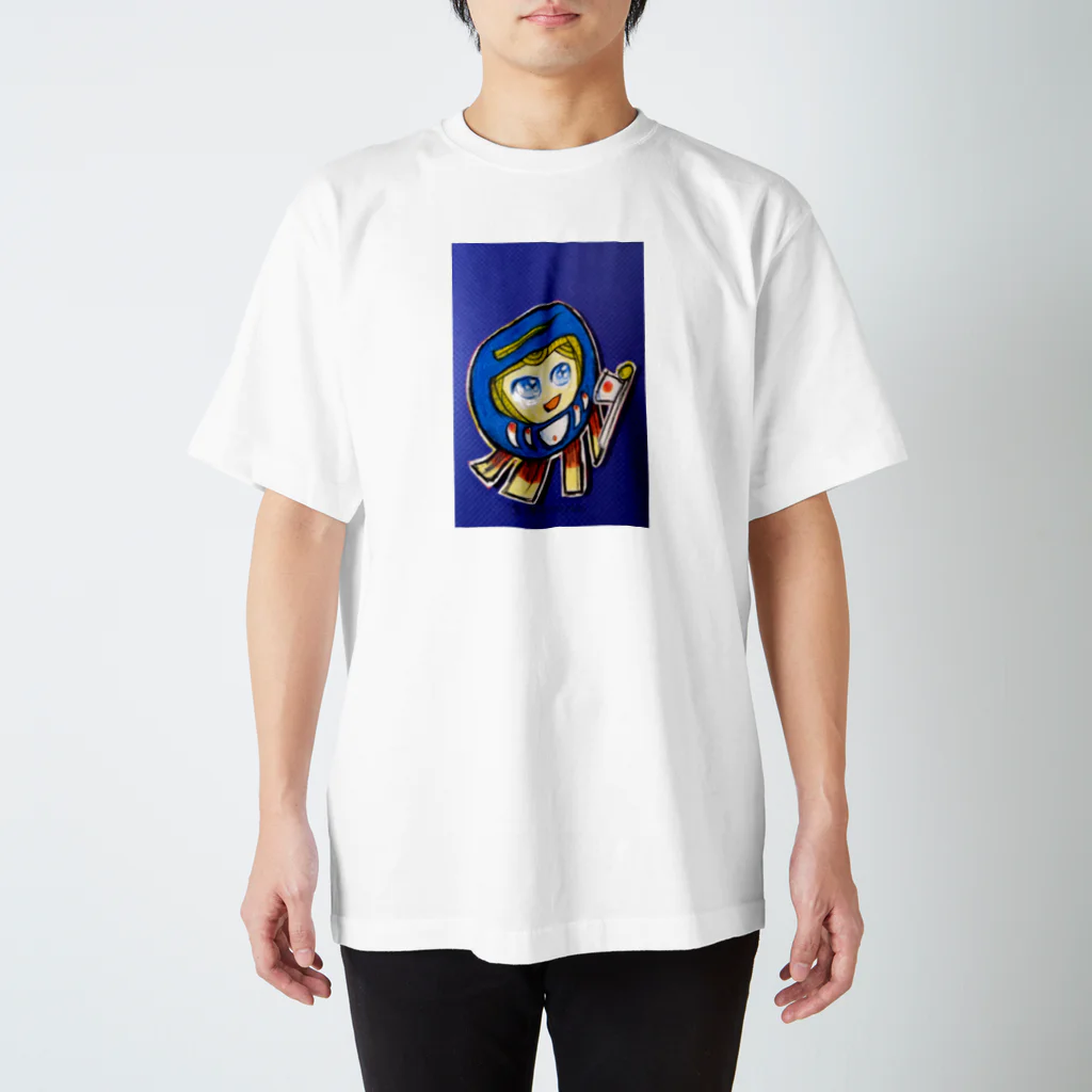 ザビちゃん💙😇🇯🇵🎌の【ザビちゃん】青だるま スタンダードTシャツ