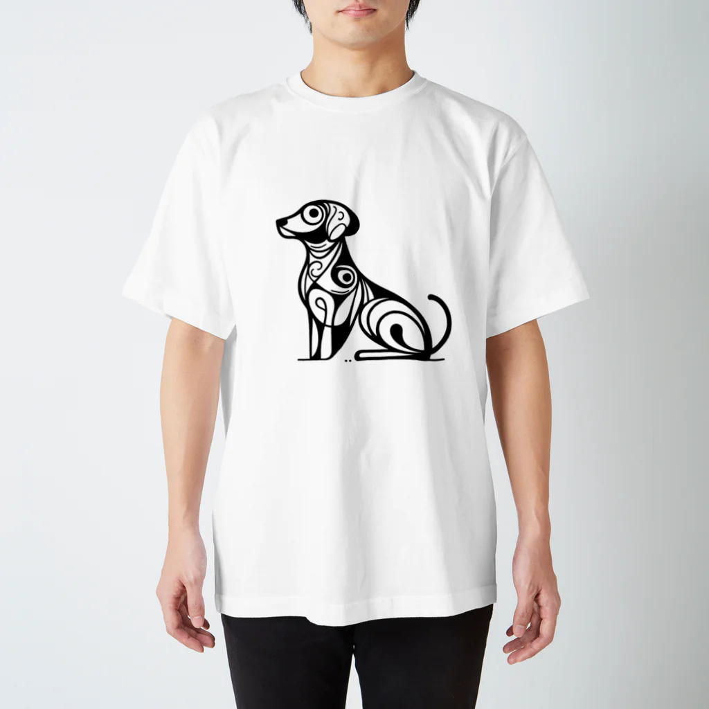 ランチアニマル'sのお試し：抽象画風の犬 Regular Fit T-Shirt