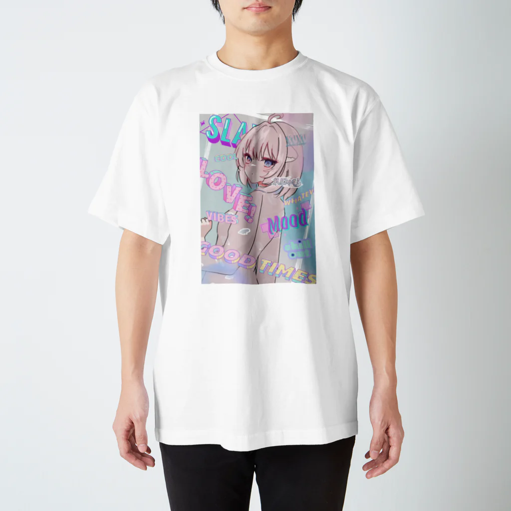 ふわぽこにゃんにゃんSHOP☁️🫧SUZURI支店のフリムキスラングれにゃぴ スタンダードTシャツ