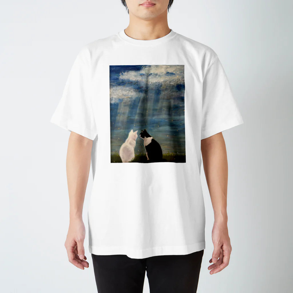 絵描き ひろみるん♪ オリジナル アートグッズSHOPのいつも一緒に〜天使の梯子〜 Regular Fit T-Shirt