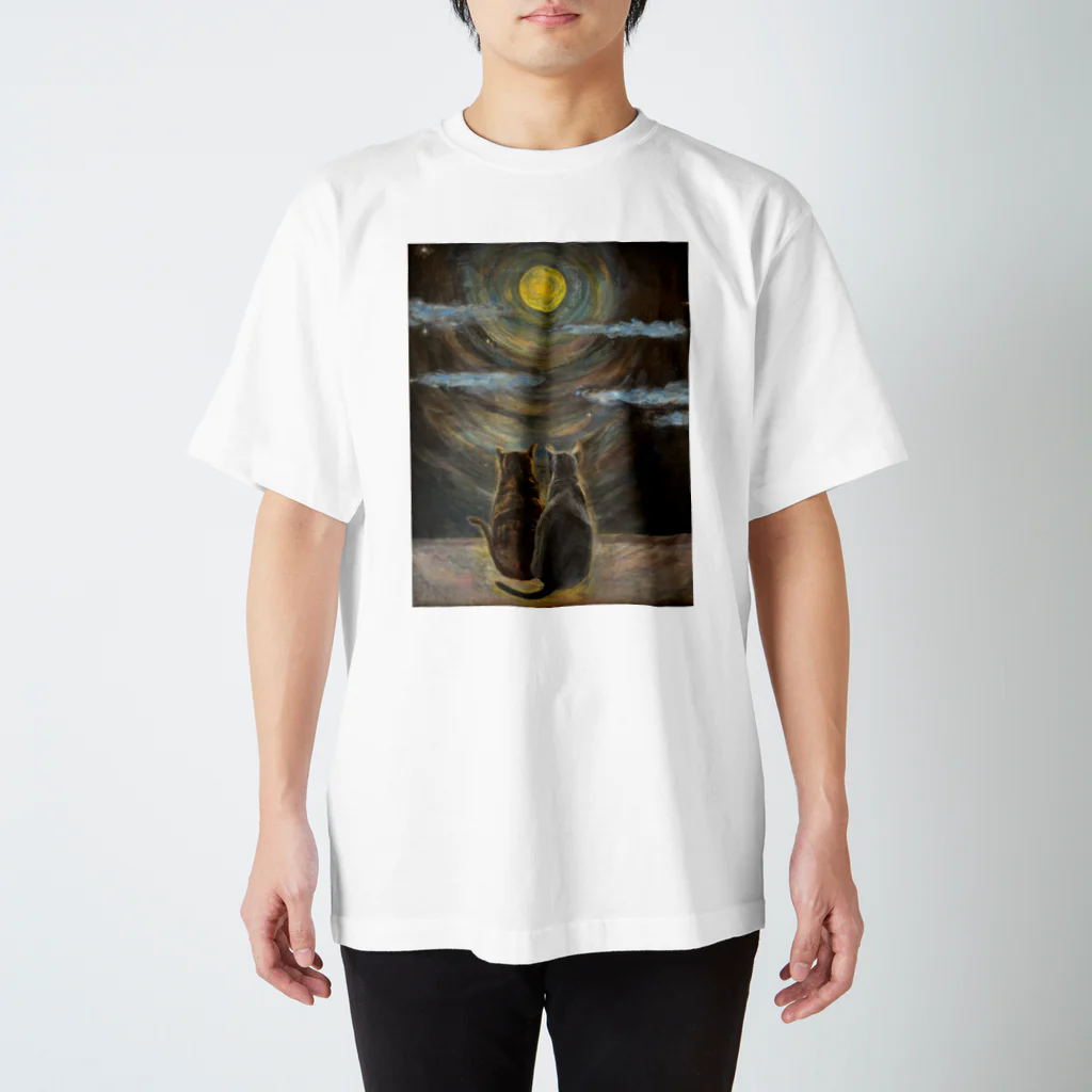 絵描き ひろみるん♪ オリジナル アートグッズSHOPのいつも一緒に〜ブルームーン〜 Regular Fit T-Shirt