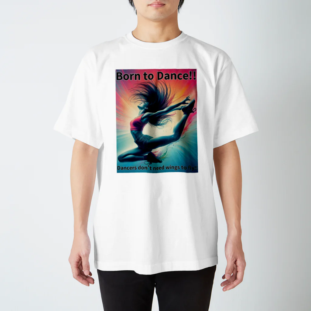 Koji_YamanouchiのBorn to Dance!! （踊るために生まれた!!)【やまぴーデザインvol.1】 Regular Fit T-Shirt