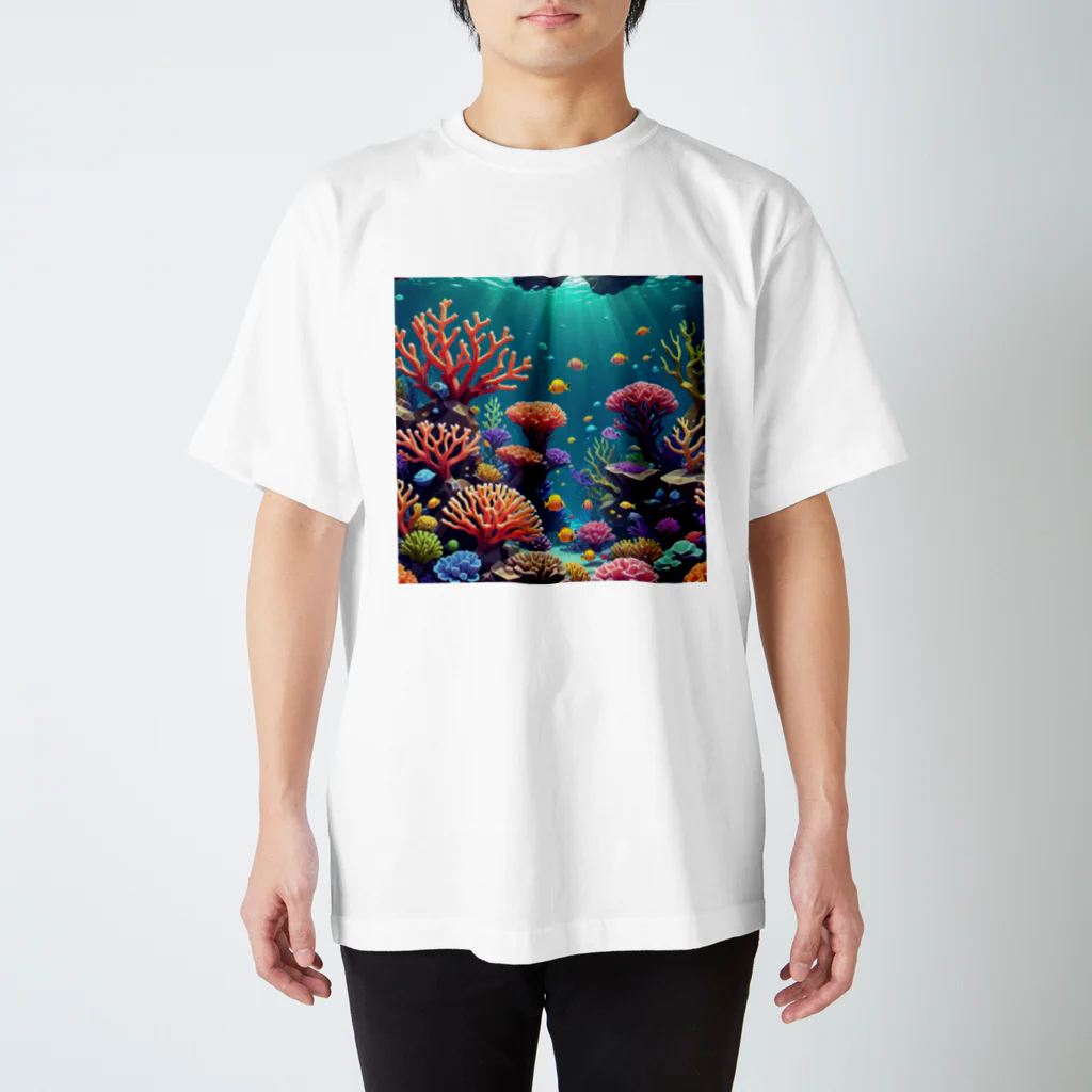 asuto_20のローポリ風サンゴ スタンダードTシャツ