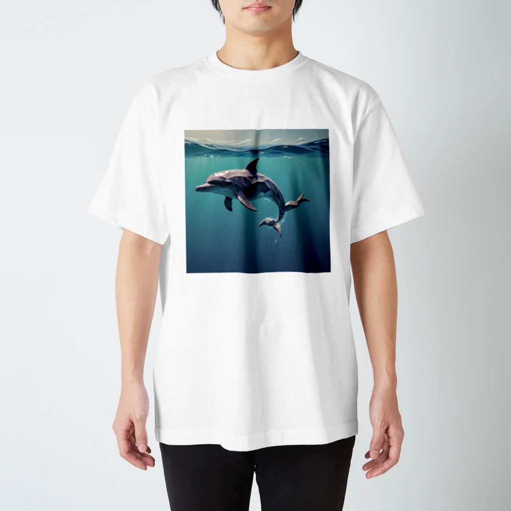 asuto_20のローポリ風イルカ Regular Fit T-Shirt