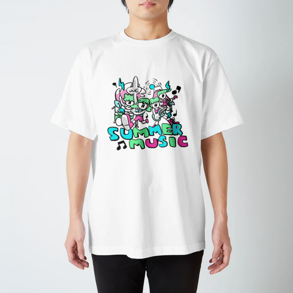 ポイショップのSUMMER MUSICーGREEN スタンダードTシャツ