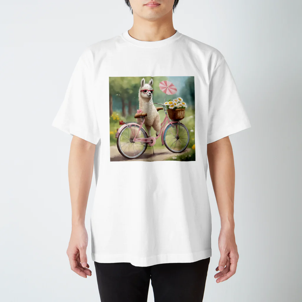 francoiseのアルパカちゃん 自転車 Regular Fit T-Shirt