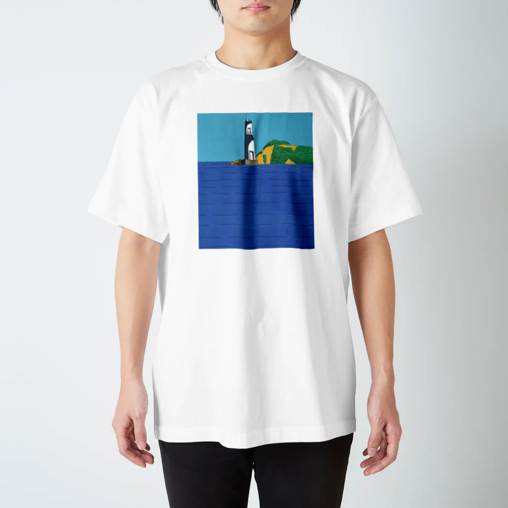 草加明良の灯台と海 Regular Fit T-Shirt