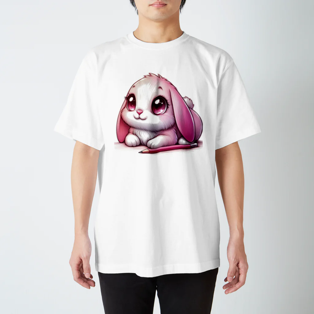 canneleのピンクウサギ Regular Fit T-Shirt