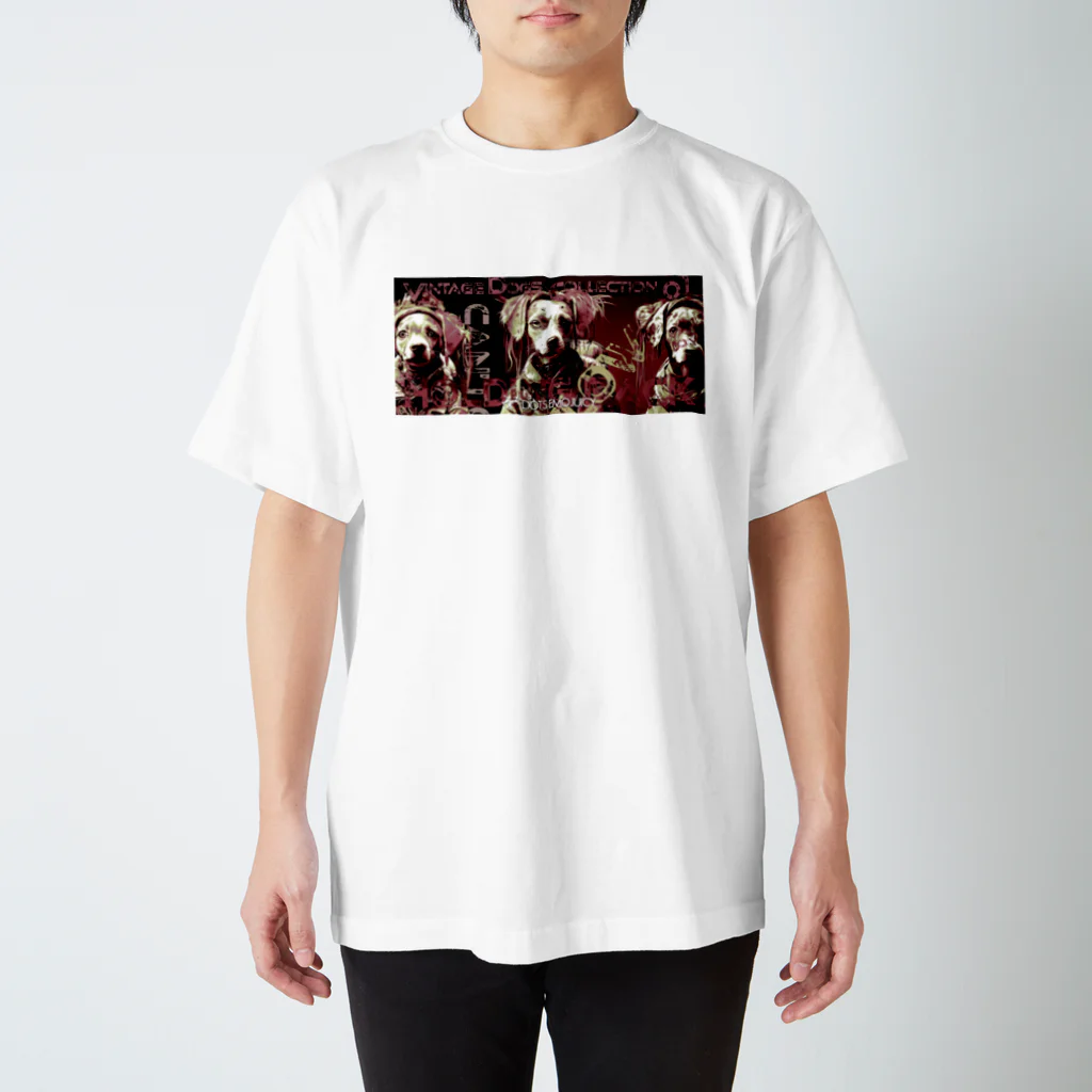 DOTS EMO JUICYのVintage Dogs Collection 01_D Cut スタンダードTシャツ