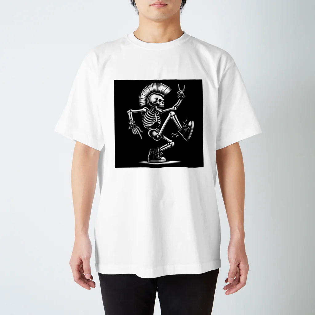 riotriffs_punksのスカルダンス_モヒカン2 スタンダードTシャツ