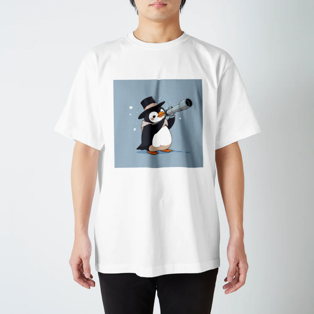 ganeshaのおもちゃの望遠鏡でかわいいペンギンに会おう Regular Fit T-Shirt