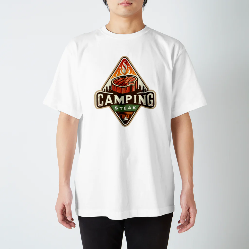 Camping Steak（キャンピング・ステーキ）のCamping Steak（キャンピング・ステーキ）06ステーキ菱形 スタンダードTシャツ